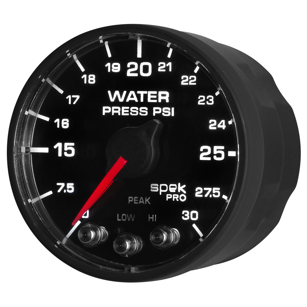 2-1/16" Vattentryck, 0-30 PSI, SPEK-PRO, Svart/Svart, ECU