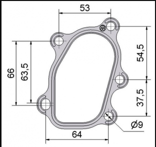 Downpipefläns Garret 5 bult RF