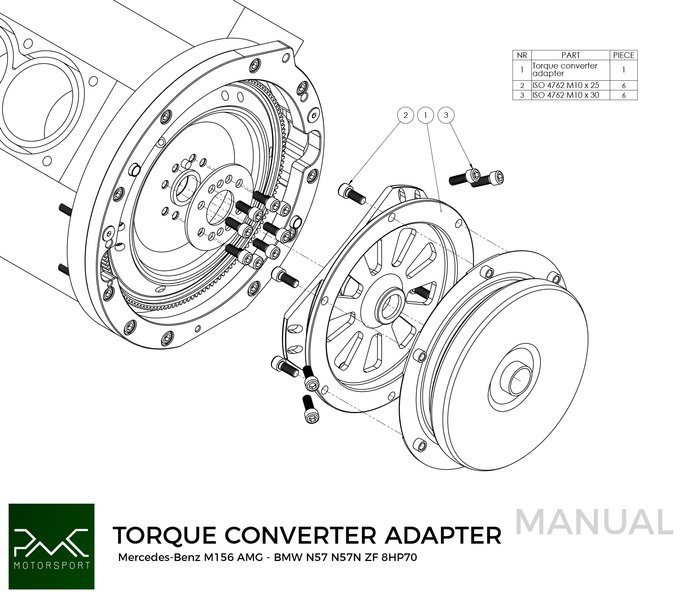 PMC converter adapter Mercedes-Benz V8 M156 AMG